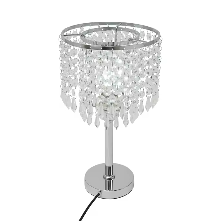Lámpara de mesa de cristal, mesita de noche con interruptor de botón para estudios, salas de estar, dormitorios, salas de comedor, estándar de la UE - 1