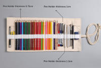 Estuche de tela de colores para lápices, bolsa de almacenamiento para cosméticos, rollo de lápices, suministros escolares, 12/24/36/48/72 agujeros - details 1