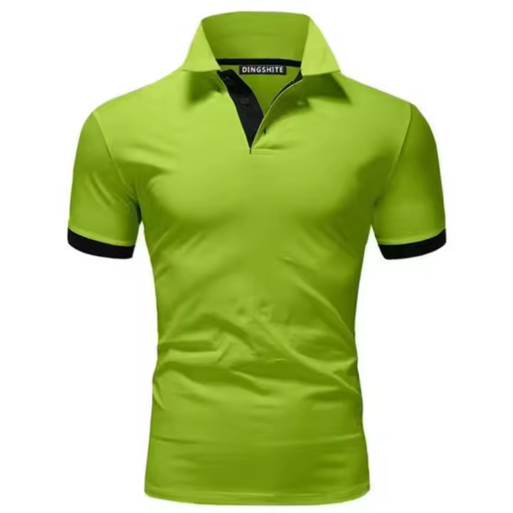 Polo ajustado de manga corta para hombre, Camisa lisa con cuello suave, informal, para trabajo, Golf, senderismo, color rosa - 1