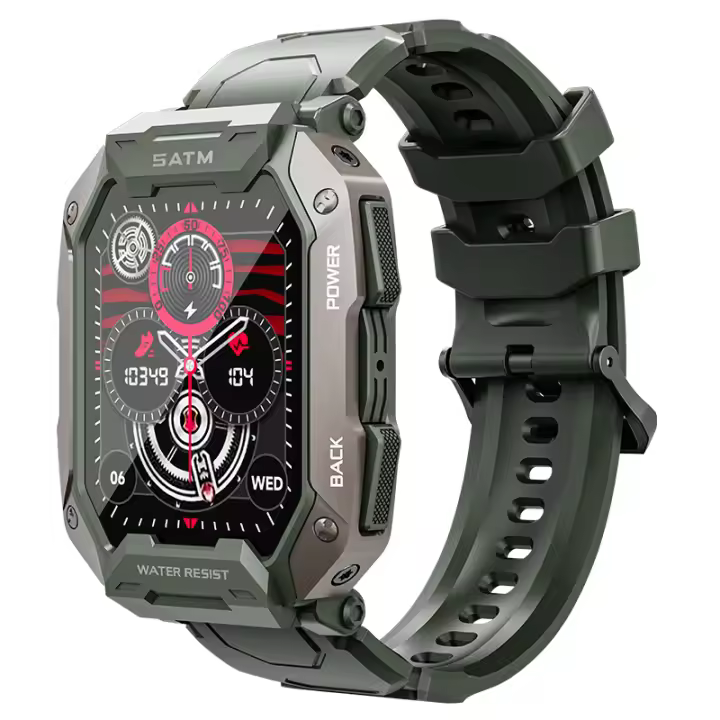Reloj inteligente militar 2024 para hombre, llamadas de reloj inteligente, pantalla HD de 1,81 pulgadas, múltiples modos deportivos, resistente al agua hasta 5 ATM, salud - 1