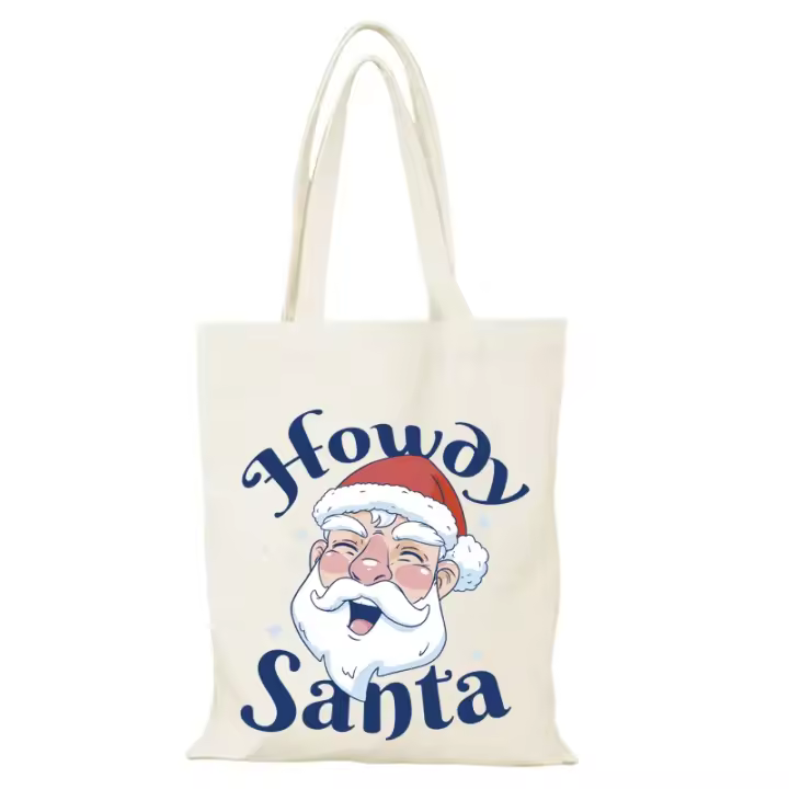 Bolso de compras, bolsos de regalo de Año Nuevo, bolso de mano de hombre de dibujos animados, bolso de mujer de Feliz Navidad, bolsos de tela, compras de lona ecológica - 1