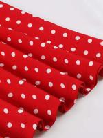 Elegante Vestido de Verano con Cuello de Giro Estilo Vintage Haruku Manga de Gorro Puntos Rojos - details 7