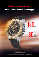 NORTH EDGE MACH Ⅱ solar Men 's Watch 316L stainless steel case three time Plate Night Light puntero TPR nylon Correa 104g - details 1