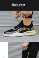 Zapatos deportivos corrientes de los hombres ocasionales antideslizantes respirables de la malla de la moda barata del logotipo de la marca 2024 - details 12