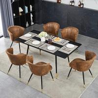 Mesa de Comedor Extensible de Acero Estilo Industrial 4-6 Personas Para Sala de Estar y Cocina - details 1