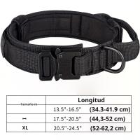 Collar táctico para perros, accesorio de nailon ajustable para entrenamiento de perros con asa de control y hebilla resistente para perros - details 0