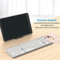 Teclado Bluetooth plegable, teclado inalámbrico recargable por USB para IOS, Android, Windows, PC, portátil, teléfono inteligente, plateado - details 6