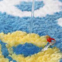Alfombra redonda de flores esponjosas, cojín de felpa para dormitorio de niña, alfombrilla de suelo para habitación de niños, Alfombra de juego antideslizante para bebé - details 7