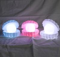 Mini luz de noche con forma de mejillón de perlas de colores, lámpara de concha de dibujos animados, mesita de noche para dormitorio de niña y niño, luz decorativa de escritorio, 1 unidad - details 0