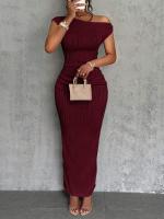 Elegante Vestido de Fiesta para Mujer Manga Corta, Escote Asimétrico, Ajuste Ajustado, Tejido Elástico Perfecto para Eventos Nocturnos o Cócteles - details 10