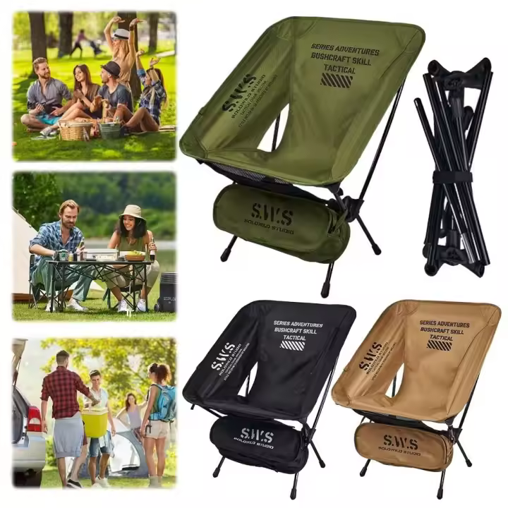 Silla de viaje ligera y desmontable ultraplegable, banco de camping portátil, camping al aire libre, senderismo, pesca - 1