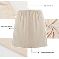 Falda interior de satén para mujer, ropa fina de seda de hielo, cintura alta, elástica, antipenetracita, enagua de forro - details 2