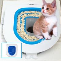 Asiento de entrenamiento de inodoro para gatos, asiento de plástico Universal ligero, extraíble, tipo abierto, accesorios para mascotas, estera para caja de arena para gatos - details 1
