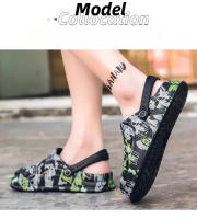Sandalias De Hombre Talla Grande Con Suela Gruesa Antideslizante Para Playa Y Jardín EVA Cómodas Clogs Casuales Color Camuflaje - details 8