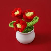 Ramo de Flores de Crochet Hecho a Mano Tulipanes Ramo Tejido Finalizado - details 10