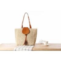 Bolso tejido con cuerda de papel para hombro, bolso de ocio para vacaciones en la playa de verano para mujer - details 1