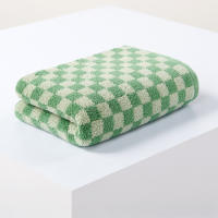 Toalla facial de algodón puro absorbente, gruesa, suave y cómoda, tablero de ajedrez, 34x75cm - details 9