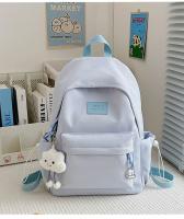 Mochilas simples y versátilesMochila para estudiantes de secundaria Mochila para estudiantes universitarios de gran capacidad Mochila de color sólido de estilo coreano - details 34