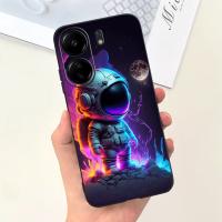 Funda trasera para Xiaomi Poco C65, cubierta suave de silicona líquida mate con estampado de dibujos animados de flores, protección a prueba de golpes - details 40