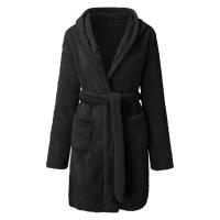 Pijama tipo jersey con capucha para mujer, albornoz cálido de color sólido para el hogar, 2024 - details 13