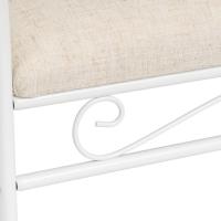 Banqueta Dormitorio Classic de Metal Blanco y Tela de Lino de 74 cm - details 7