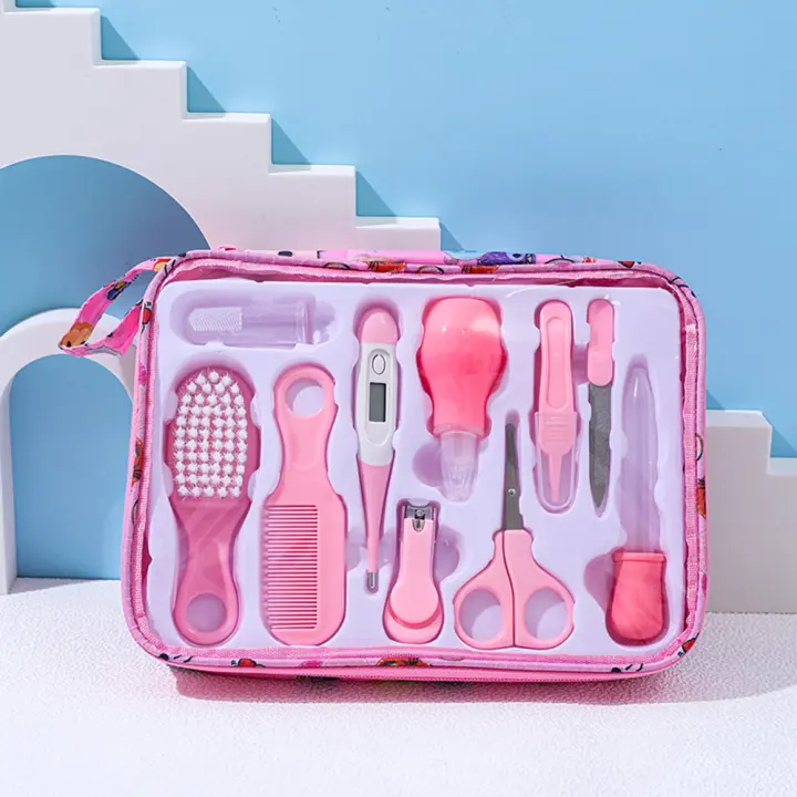 Set de Cuidado para Bebés 10pcs Limpiador de Nariz Herramientas de Seguridad Juego de Higiene para Recién Nacidos Tijeras Cortador de Uñas y Cabello - 1