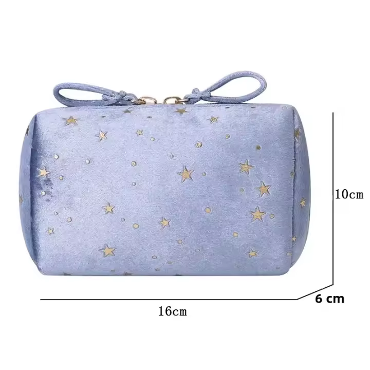 Bolsa de cosméticos portátil de viaje pequeña, bolsa de almacenamiento de maquillaje para mujeres, gran capacidad, estilo estelar. - 1