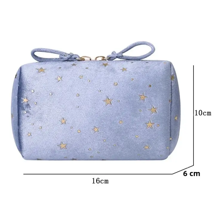 Bolsa de cosméticos portátil de viaje pequeña, bolsa de almacenamiento de maquillaje para mujeres, gran capacidad, estilo estelar. - 1