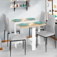 Mesa plegable para 2-4 personas, madera, blanco, madera de haya, 103 x 76 cm - details 4