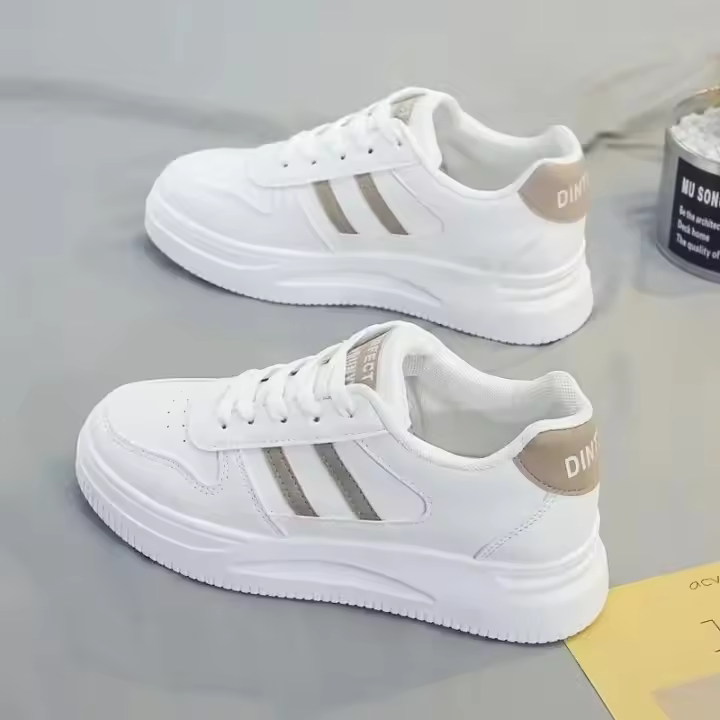 Zapatos informales para caminar para mujer, zapatillas planas de cuero con cordones, de fondo plano, de verano - 1