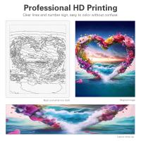 RUOPOTY Kit de Pintura por Números 40x50cm Para Adultos Corazón Flor Lienzo Dibujo de Acrílico Artesanías para el Hogar Tamaño Mediano Estilo Moderno Paño de Lienzo - details 0