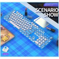 Real teclado mecánico eje verde niñas Netflix chica corazón polvo azul teclas redondas gaming punk - details 6