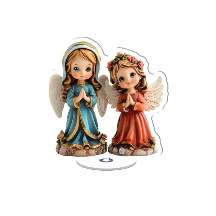 Adorno acrílico giratorio con diseño de Madonna y Ángel, perfecto para decoración interior y exterior, un regalo atento para ocasiones especiales. - 1