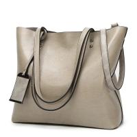 Bolso de cuero encerado para mujer, bolsa de hombro con doble correa, sencillo, para compras, 2022 - details 7