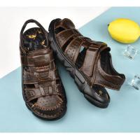 Zapatos casuales de cuero genuino para hombre, sandalias clásicas de alta calidad, zapatillas transpirables para caminar al aire libre, ideales para el verano - details 27
