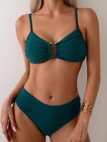 Bikini sexy, traje de baño de dos piezas, conjunto de bikini de cintura alta, traje de baño para mujer con realce, ropa de playa 2025 - details 1
