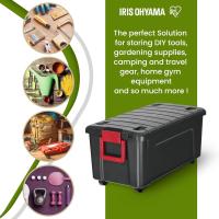 Caja de almacenamiento de plástico grande Caja de garaje de 60 l Lote de 3 SIA-60 Negro Apilable - details 10