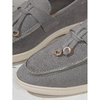 Nuevos mocasines planos de ante con punta redonda de talla grande para mujer, zapatos informales sin cordones - details 21