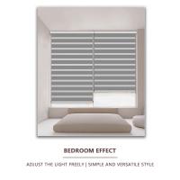 H.CHENG HOME Textiles Korean Venetians Curtain Duo Roler Blinds Plain Color for Living Room Window Sun Screen Protection Multi-C - details 0