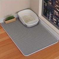 Tapete de atrapamiento de arena para gatos de doble capa en forma de panal de abeja, antideslizante y lavable, para la limpieza - details 1
