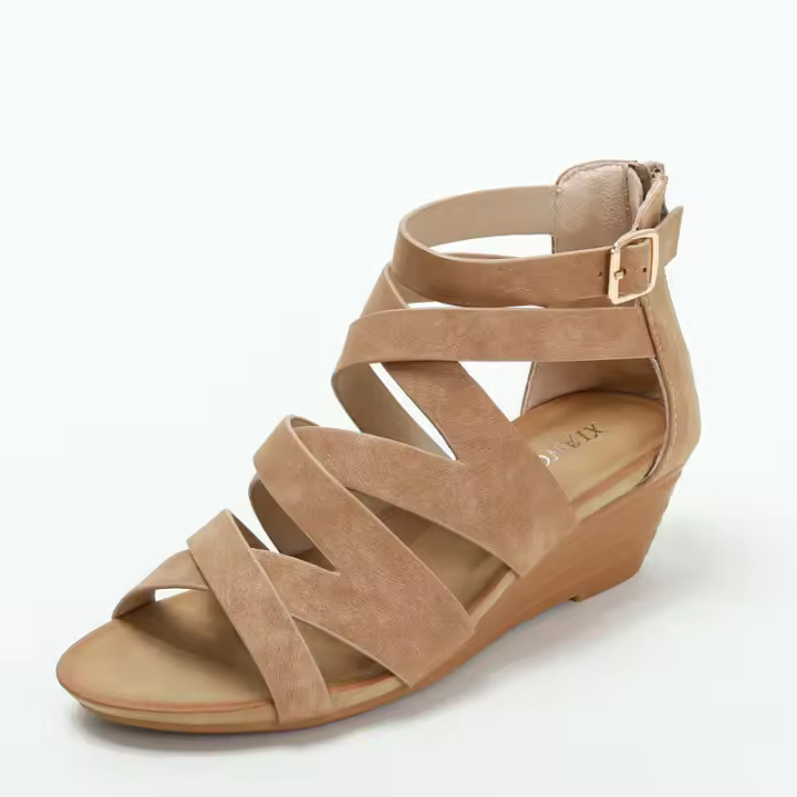 Sandalia Roman verano cuña tacones altos, plataforma impermeable, sandalias de mujer de suela gruesa, sandalias casuales y sencillas - 1