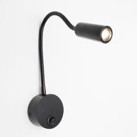 Luz de lectura de montaje en pared con puerto de carga USB, interruptor de mesita de noche LED, lámpara de pared con cuello de cisne Flexible, negro, plateado, blanco, 4000K, 3W - details 4