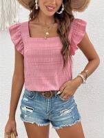 Top de Manga sin Volantes para Mujer Moderno 2024 Blusa de Estilo Simple y Chic para Altas - details 16