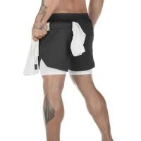 Pantalones cortos versátiles de doble capa para hombre, pantalones cortos deportivos informales de secado rápido para todos los días, verano - details 5