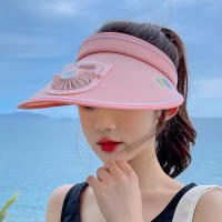 Verano nuevo sombrilla protector solar ventilador gorra recargable gran cornija tapa superior vacía para exteriores mujer sol sombrero ventilador gorra - details 5