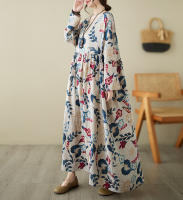 Vestido Vintage de Algodón de Manga Larga Talla Grande, Elegante y Suelto para Mujeres - details 76