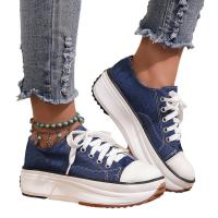 Zapatos de lona con plataforma para mujer, calzado informal con cordones, Verano - details 1