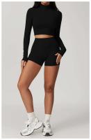 Conjunto de Yoga de Manga Larga Top de Correa Alta y Leggings Deportivos para Mujeres - details 13