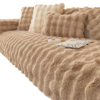 Rabbit Plush Sofa Cushion/Pillowcase Solid Color Simple Style Cover Suitable for All Kinds of Sofas - details 7