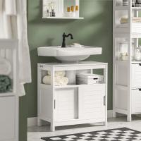Armario de Baño de Suelo Blanco Estante y Puertas Correderas 60 x 30 x 60 cm - details 1
